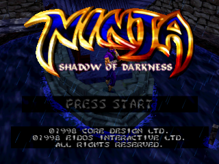 Ninja Shadow of Darkness title screen for Playstation